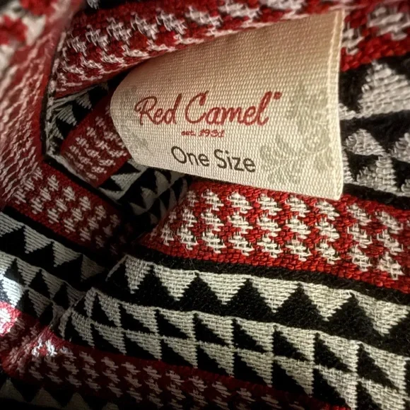 Red Camel Black Tote Bag w attached wallet inside tribal print LNWOT! Grandma - Picture 7 of 7